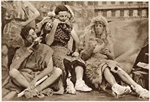 Jul21: London students Rag Week - skin-clad savages on one float
