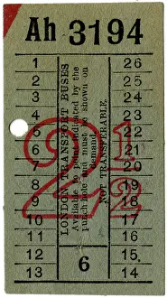 Halfpenny: London Transport bus ticket -3