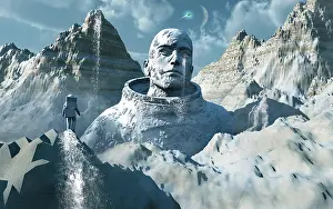 Collapse: A lone astronaut stares at a statue of a mysterious ?