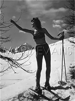 Skiwear: LONE FEMALE SKIER