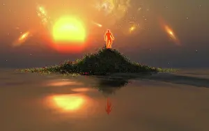Universe: The lone figure of an alien being, standing on