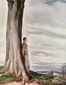 Sympathy: Lone Man leaning against Tree