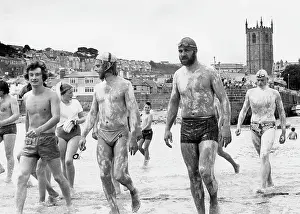 Greased: Long distance swimmers, St Ives, Cornwall