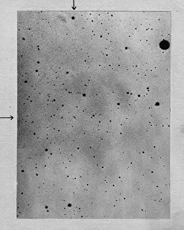 Points: Long exposure of star field showing track of the