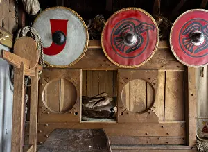 Viking: Longhouse, Bork Vikingehavn, Bork Harbour, Jutland, Denmark