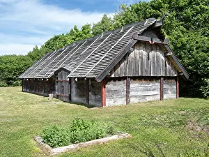 Skane: Longhouse, Trelleborgen Ring Fortress, Trelleborg, Sweden