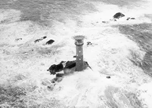 Longships: Longships Lighthouse in a gale