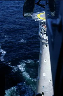 Longships: Longships Lighthouse from Trinity House Service Helicopter