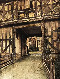 Stokesay: Looking through an archway at Stokesay Castle
