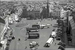 Caernarfon: Looking down on Castle Square from Caernarvon Castle Tower