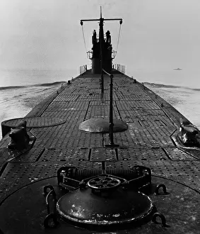 Lcgr1309: Looking forward along the deck of U.S. submarine