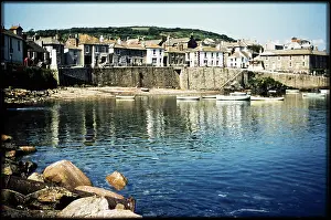 Mousehole: Looking north across Mousehole Harbour from the