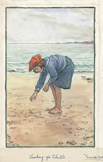 Looking for Shells. Seaside Holidays