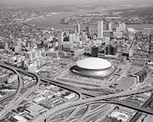 Interstate: Looking Southeast at Downtown Superdome in Foreground