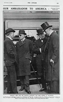 Iln - Consolidated Archive Holdings Ltd: Lord Grey, Churchill and Lord Curzon at Waterloo Station