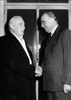 Ismay: Lord Ismay shaking hands with another politician