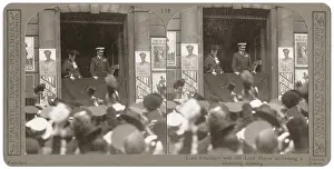 Stereoscopic: Lord Kitchener at a recruiting office, WW1