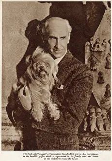 Aristocrat: Lord Lytton with his Lhasa Apso dog