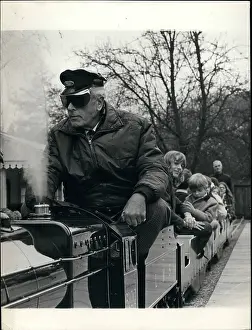 Realised: Lord Mountbatten drives miniature train, Newby Hall