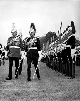 Lifeguards: Lord Mountbatten inspecting Life Guards, Windsor Park