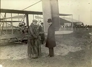 Orville: Lord Northcliffe and Orville Wright with the Wright A at Pau