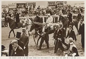 Rosebery: Lord Rosebery leading his first Derby winner