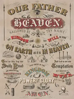 Proverb: The Lord's Prayer in a graphic mix of fonts and