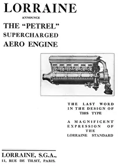 Petrel: Lorraine Petrel Supercharged Aero Engine 1933