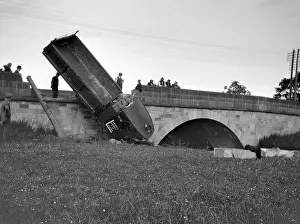 Helpless: Lorry in motoring accident