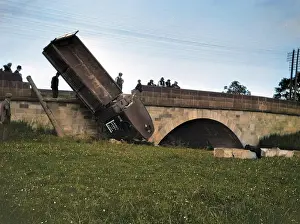 Helpless: Lorry in motoring accident