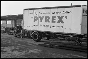 Millfield: A lorry trailer bearing the Pyrex livery at the