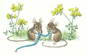 Storycard: The Lost Necklace - two mice with a necklace