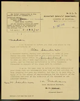 Sanderson: LOST SEAMEN LETTER