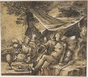 Recto: Lot and His Daughters (recto); Rocky Landscape