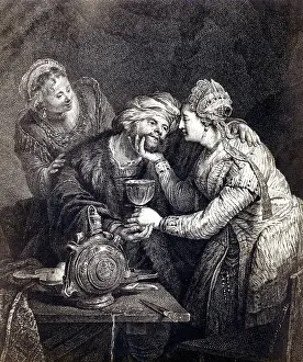 Rembrandt: Lot and his daughters, after Rembrandt