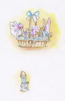 Andree: Lots of fairies in a basket with a blue bow