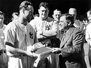 Gehrig: LOU GEHRIG presented with a scroll commemorating ?