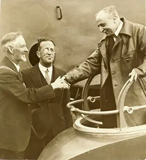 Swinton: Louis Bleriot is greeted on his arrival on Swinton Down