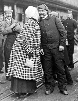 Succeeded: Louis Bleriot and his wife after the Channel crossing, 1909