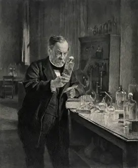 Pasteur: Louis Pasteur (1822-95) in his Laboratory