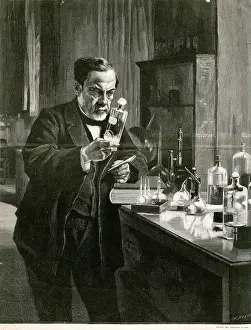 Edelfelt: Louis Pasteur, French chemist, in his laboratory 1885