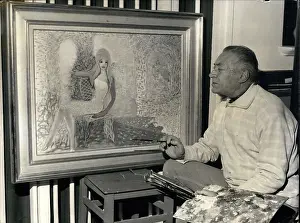 Tropez: Louis Touchagues, painting of Brigitte Bardot