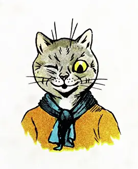 Winking: Louis Wain Cat Scout winking