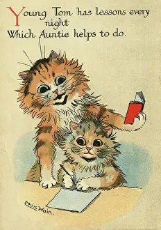 Homework: Louis Wain, Daddy Cat - doing homework