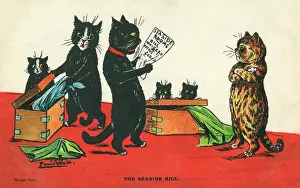 Horrified: Louis Wain Postcard - The Seaside Bill