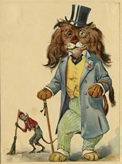 Monkeys: Louis Wain - rich Lion and crossing sweeper Monkey