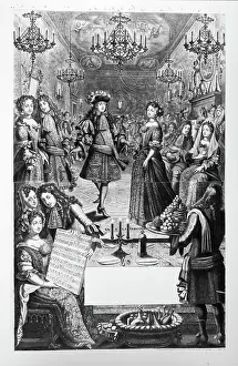Minuet: Louis XIV at a ball, engraving