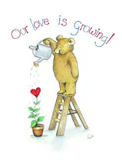 Endersby: Our Love is Growing - Bear on step-ladder