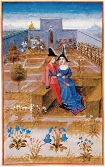 Two lovers in the garden. Miniature