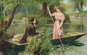 Hollyer: Loving couple in a punt